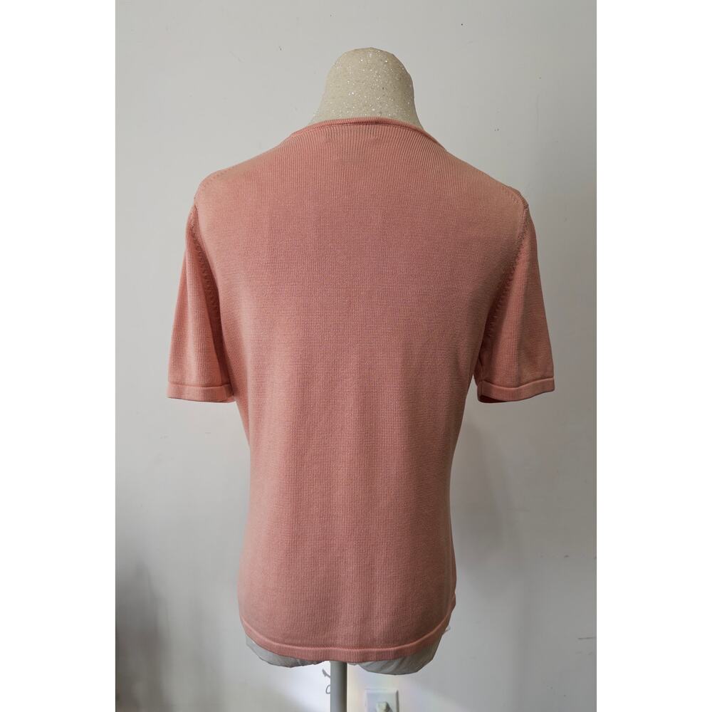 Vintage Neiman Marcus pink knit top. 100% silk sz M quiet luxury brunch resort‎ - Picture 2 of 3